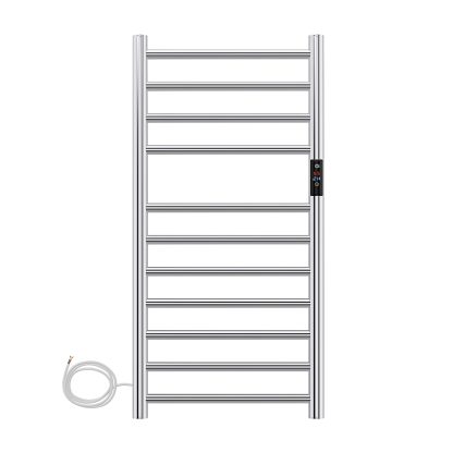 SS Round Heated Towel Rail - 800mm x 400mm with Temperature & Timer Control in Chrome