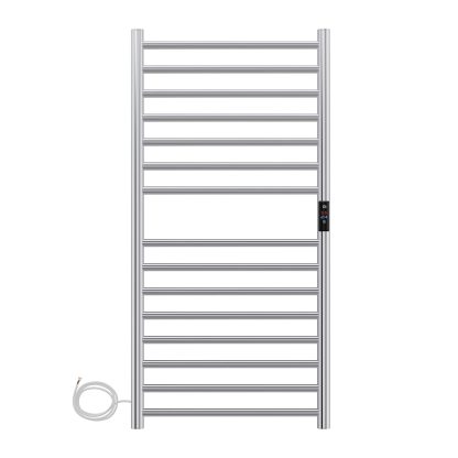 SS Round Heated Towel Rail - 1000mm x 500mm with Temperature & Timer Control in Chrome