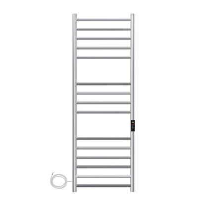 SS Round Heated Towel Rail - 1200mm x 425mm with Temperature & Timer Control in Chrome