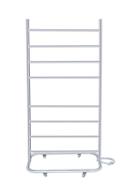 SS Round Heated Towel Rail –Free Standing 1100mm x 500mm with Temperature & Timer Control in Chrome - Image 3