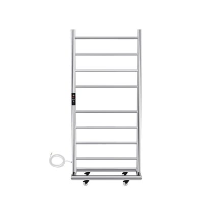 SS Round Heated Towel Rail –Free Standing 1100mm x 500mm with Temperature & Timer Control in Chrome