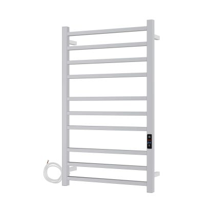 SS Square Heated Towel Rail - 876mm x 535mmwith Temperature & Timer Control in Chrome - Image 2