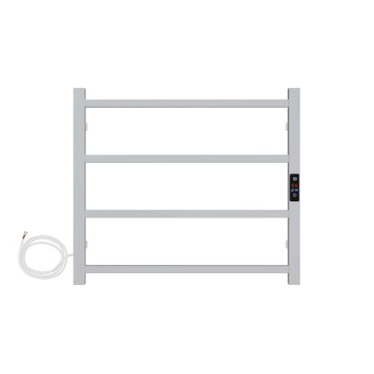 SS Square Heated Towel Rail - 520mm x 535mm with Temperature & Timer Control in Chrome