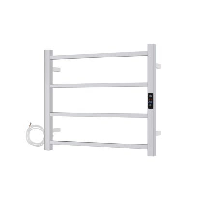 SS Square Heated Towel Rail - 520mm x 535mm with Temperature & Timer Control in Chrome - Image 2